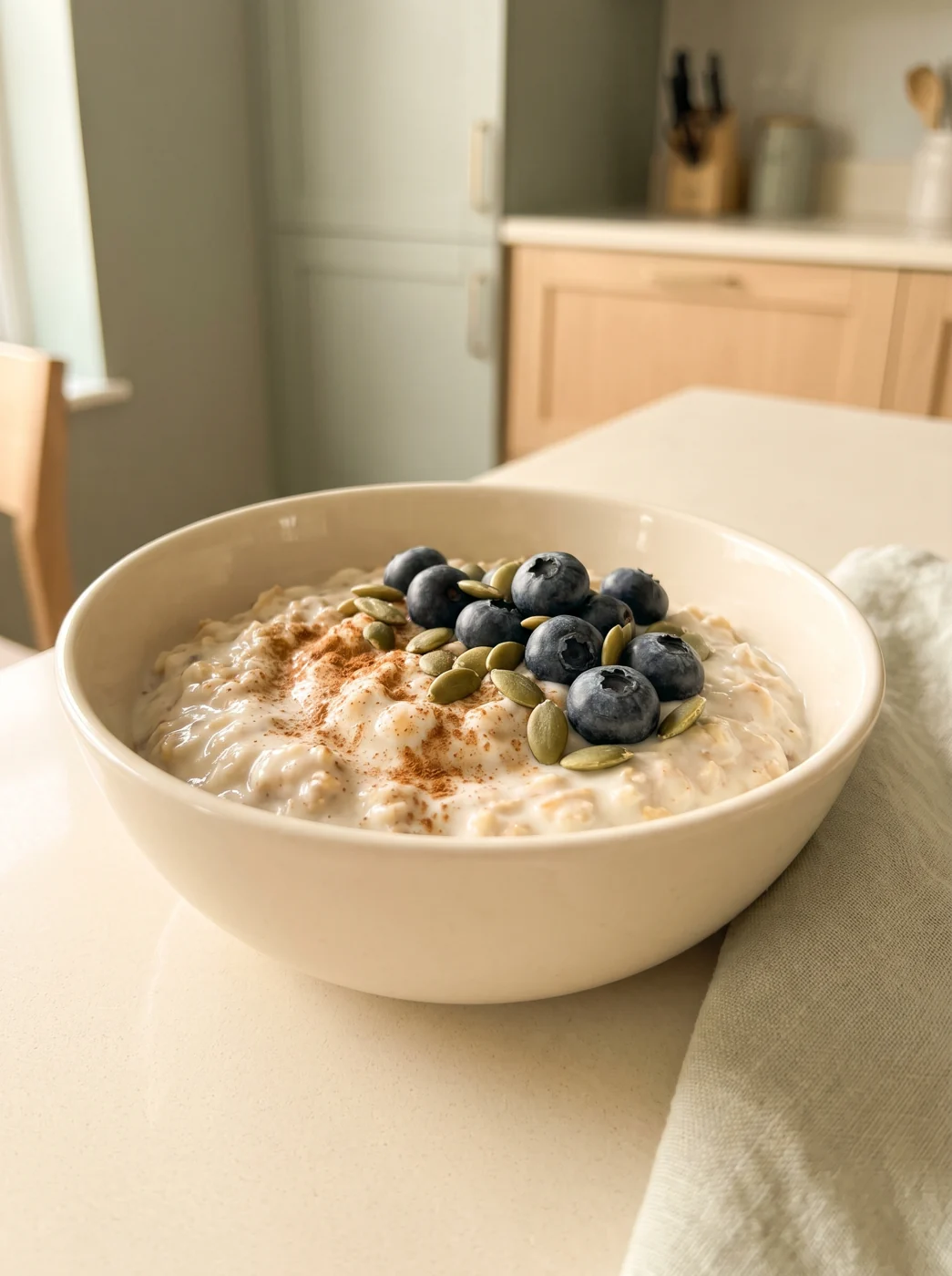 Blueberry yogurt and oats from the free starter