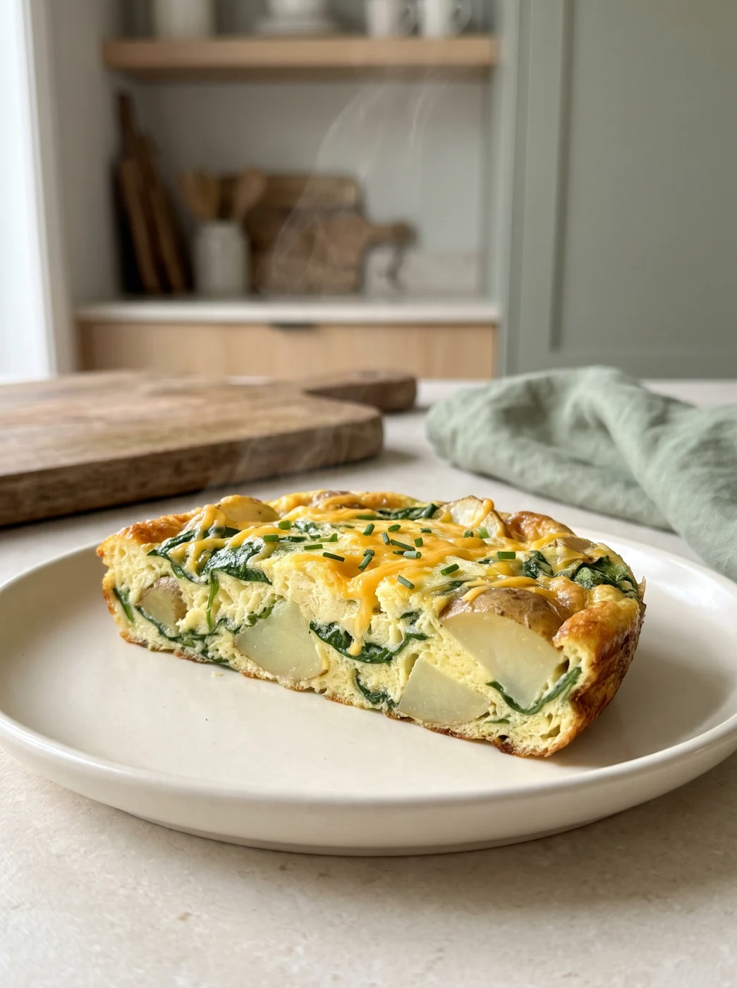 Potato Spinach Frittata with Lactose-Free Cheese