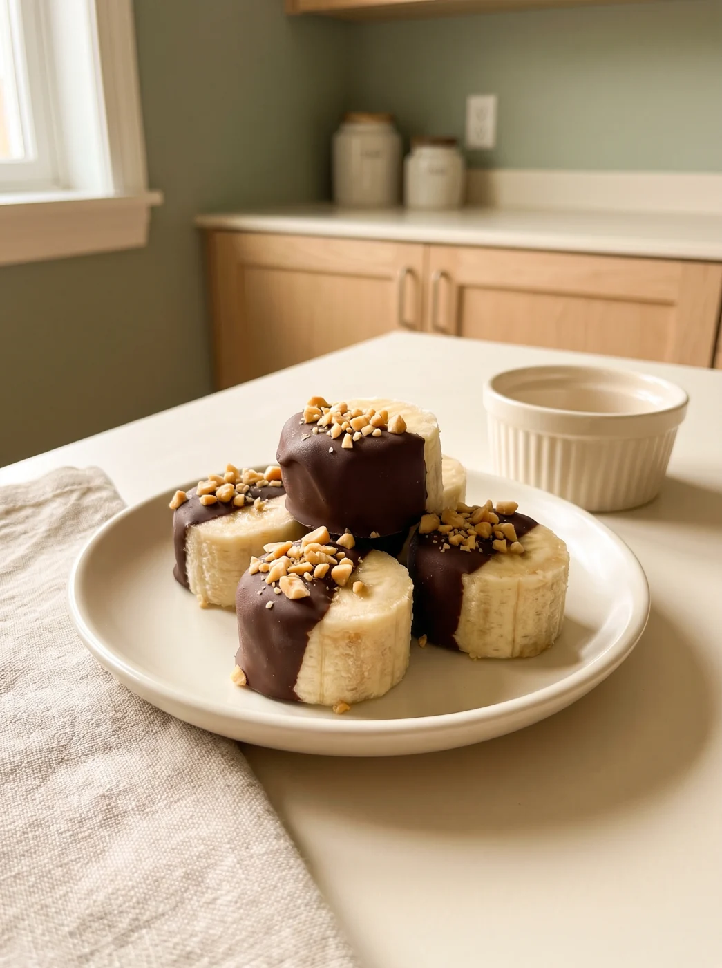 Chocolate Dipped Frozen Banana Bites