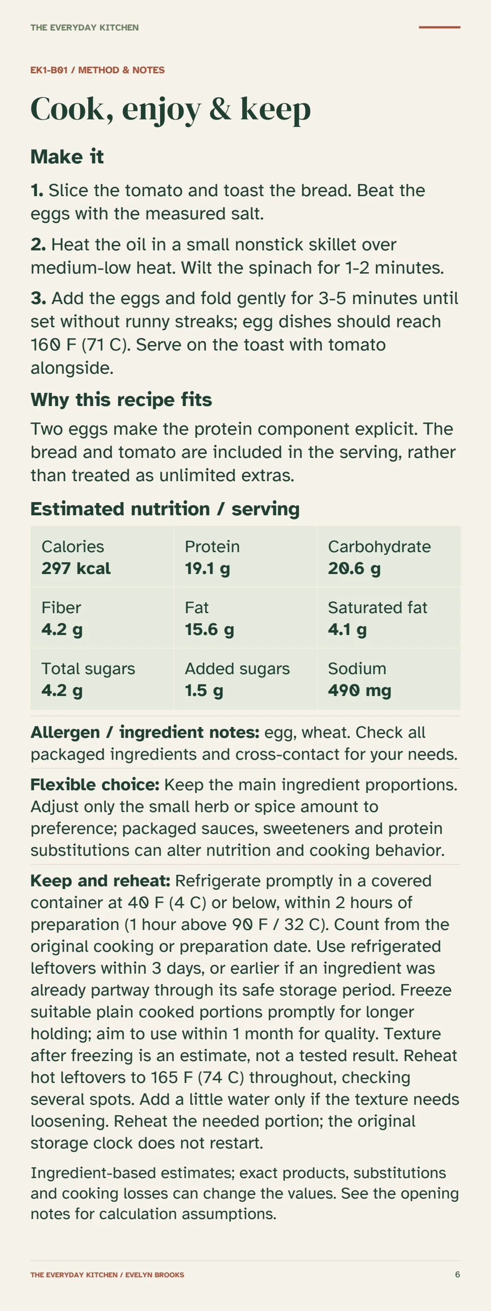 Method and notes from Satisfying Everyday Meals
